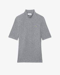 Slim Fit-T-Shirt aus Wolle mit hohem Rippstrickkragen