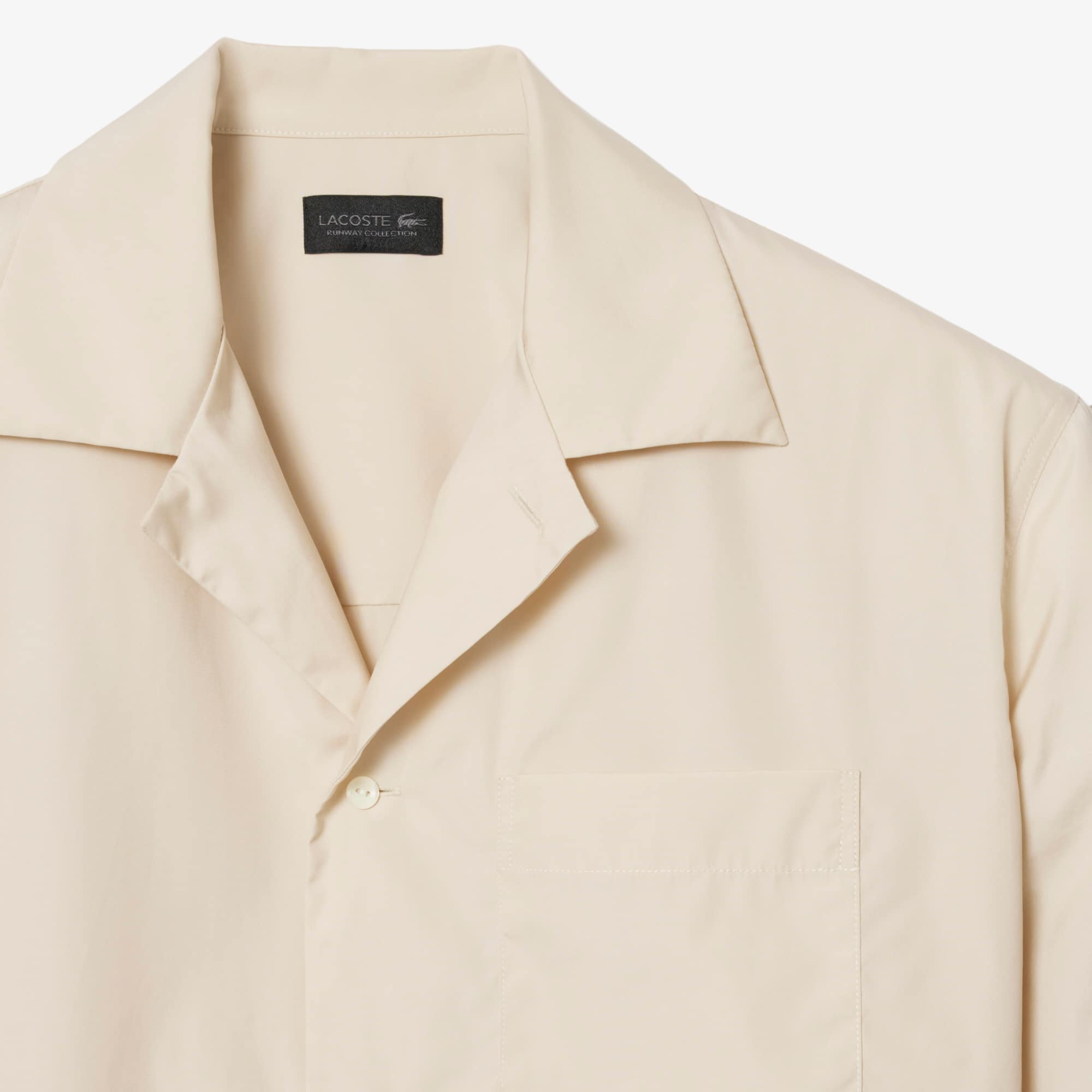 Thumbnail - Lacoste Relaxed Fit-Hemd Runway mit Stickerei - Beige / Weiß Size M