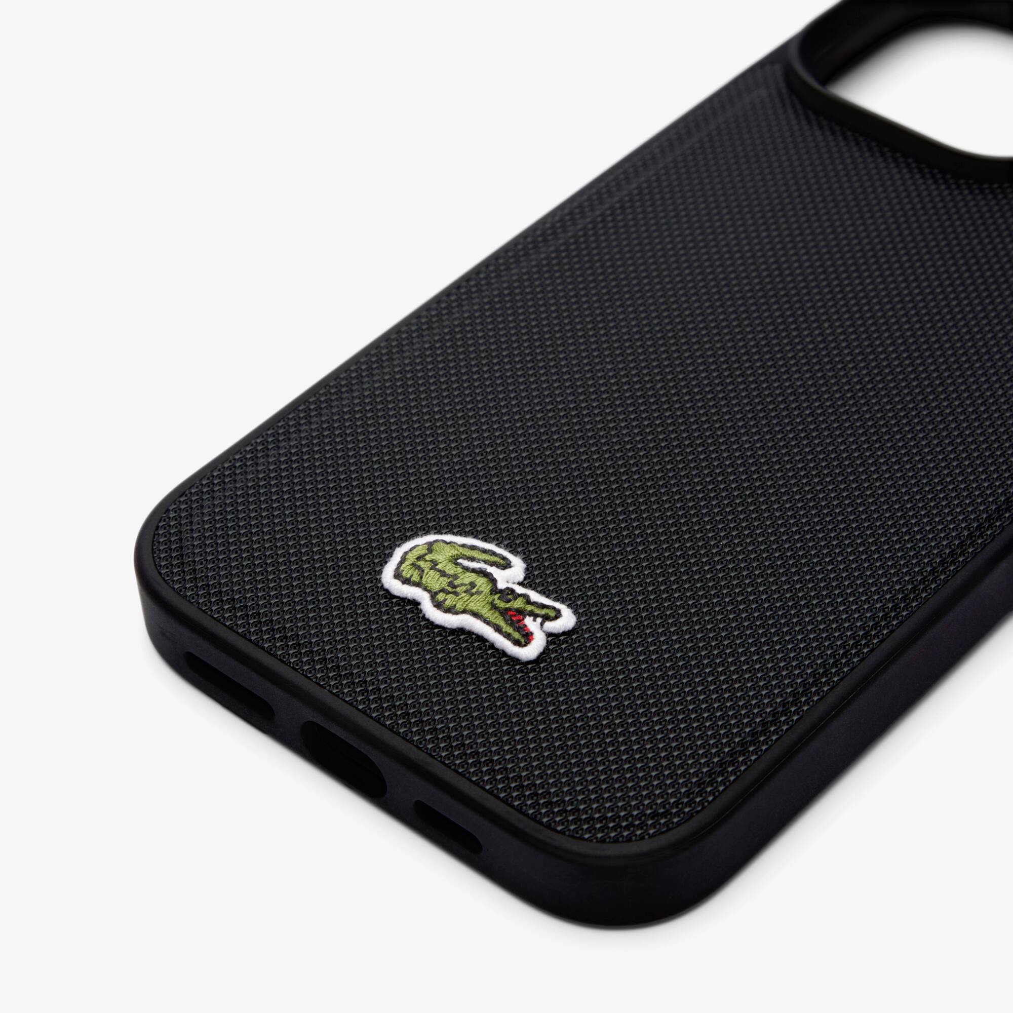 Thumbnail - Lacoste Hülle mit Petit Piqué-Prägung für iPhOne 16 Pro Max - BLACK Size One Size