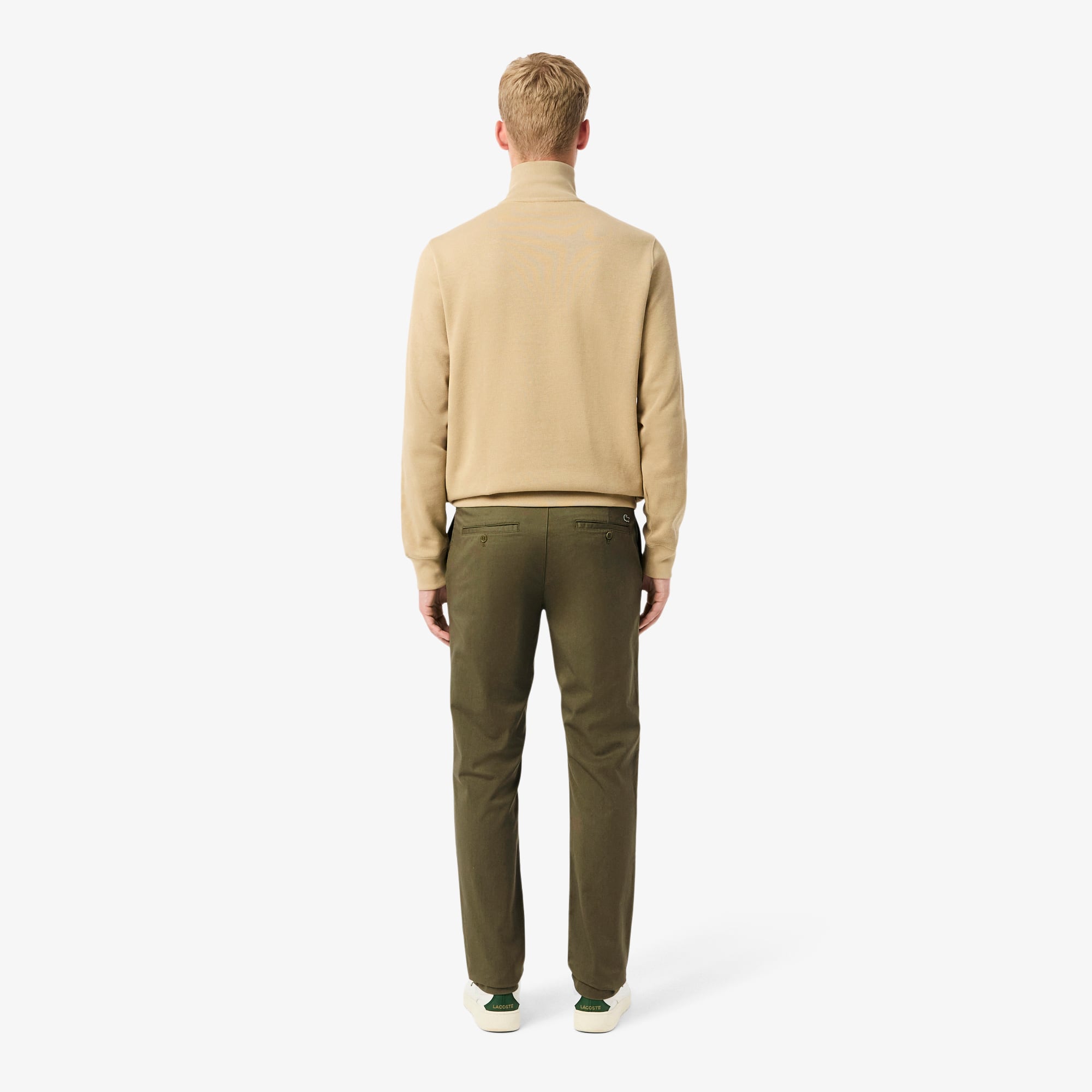 Thumbnail - Lacoste Slim Fit Chino-Hose aus Stretch-Baumwolle - Khaki Grün Size 44/32