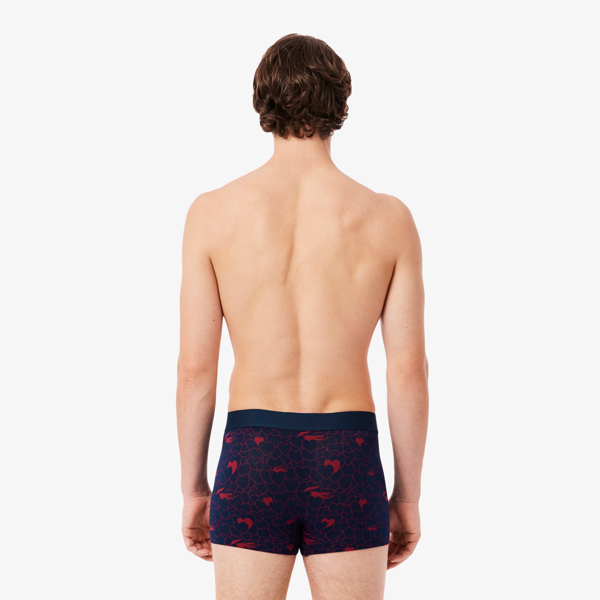 Thumbnail - Lacoste 3er-Pack Trunks Valentines Edition - Navy Blau / Burgunder Size M