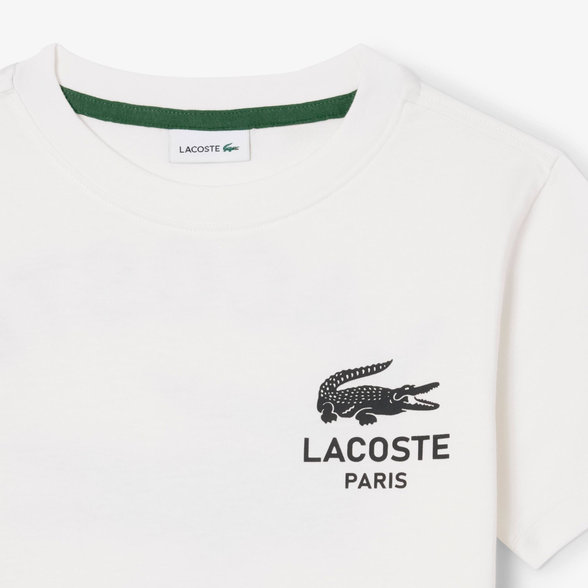 Thumbnail - Lacoste T-Shirt aus Baumwolle mit Print - Weiß Size 8 - 8A