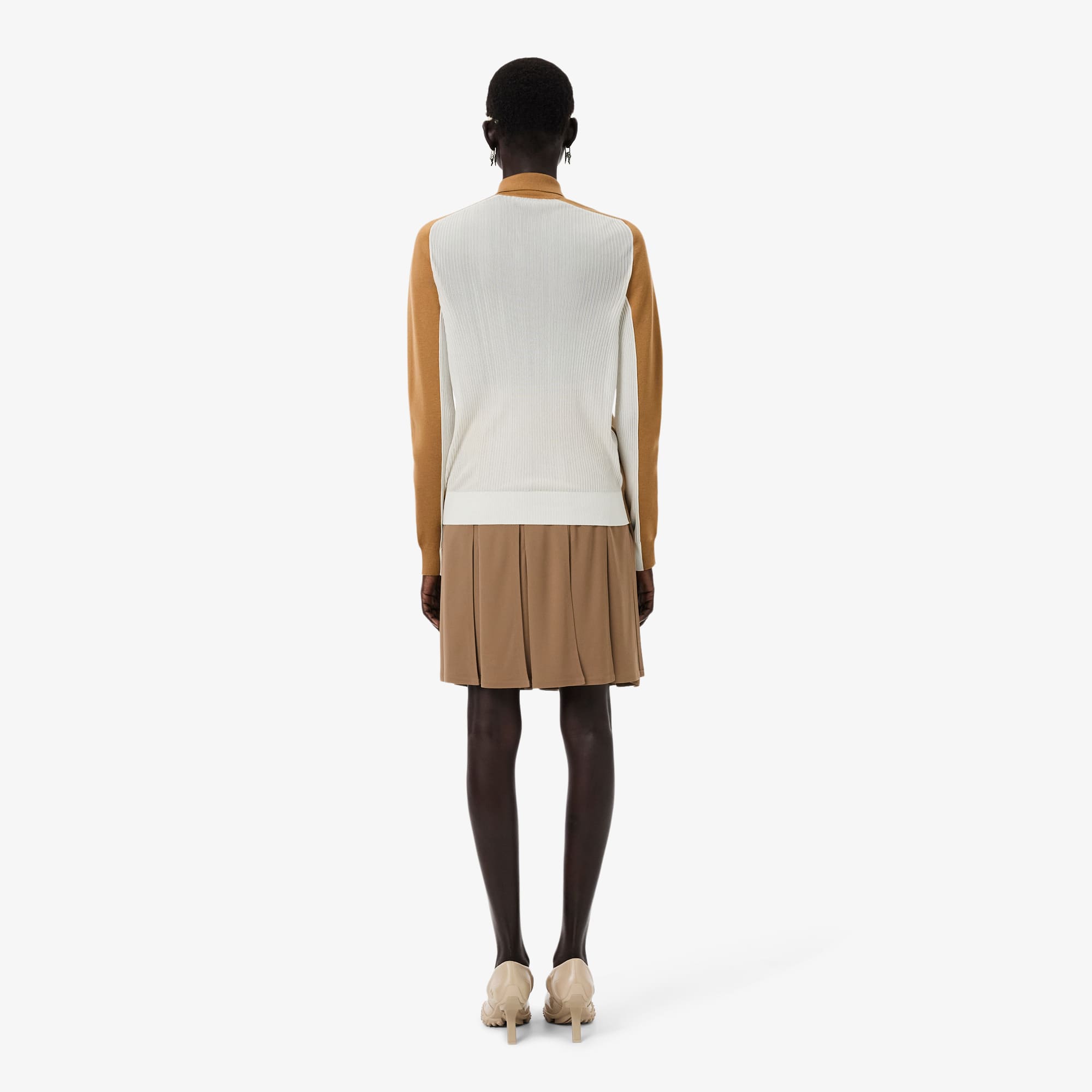 Thumbnail - Lacoste Fließender Faltenrock Runway - Marron Clair Size 36