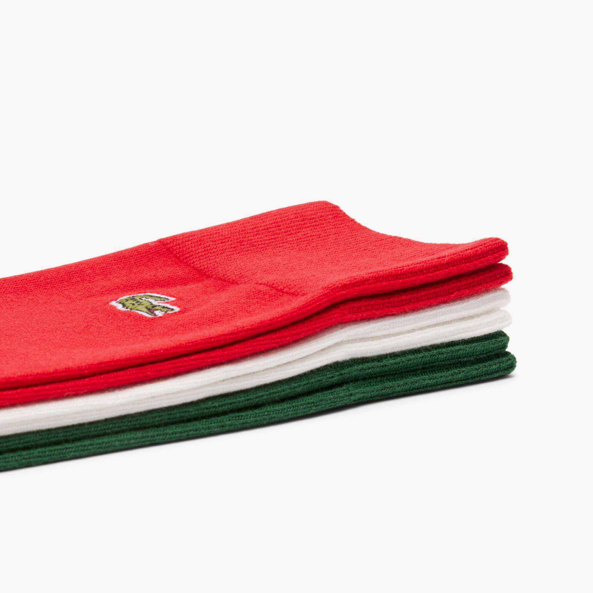 Thumbnail - Lacoste 3er-Pack lange Socken - Weiß / Grün / Rot Size 43/46