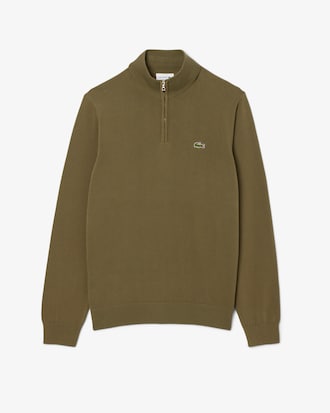 Pullover aus Baumwolle mit Rei&szlig;verschluss und hohem Kragen