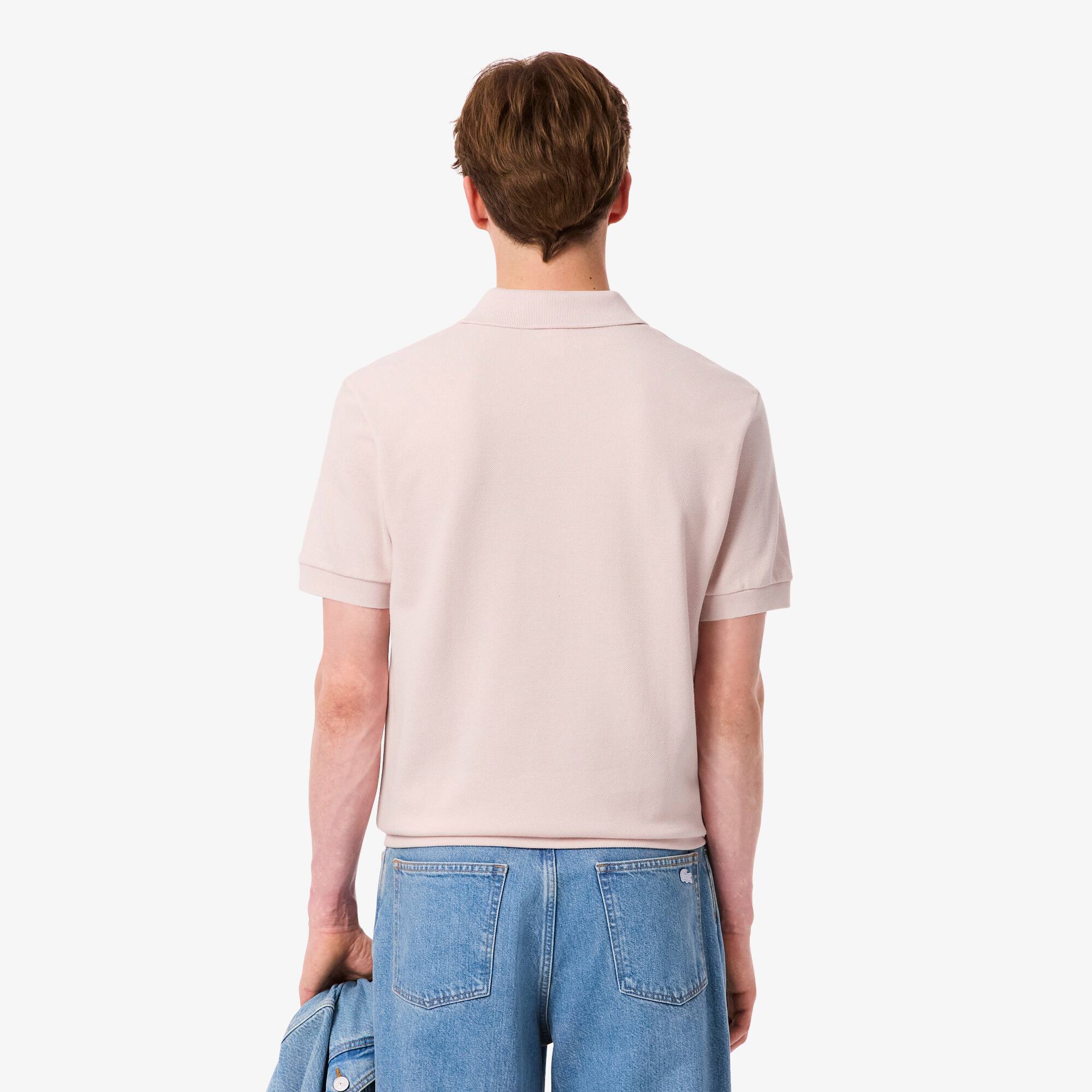 Thumbnail - Lacoste Classic Fit-Polohemd aus Piqué mit Krokodil und Landschaft - Hellrosa Size M