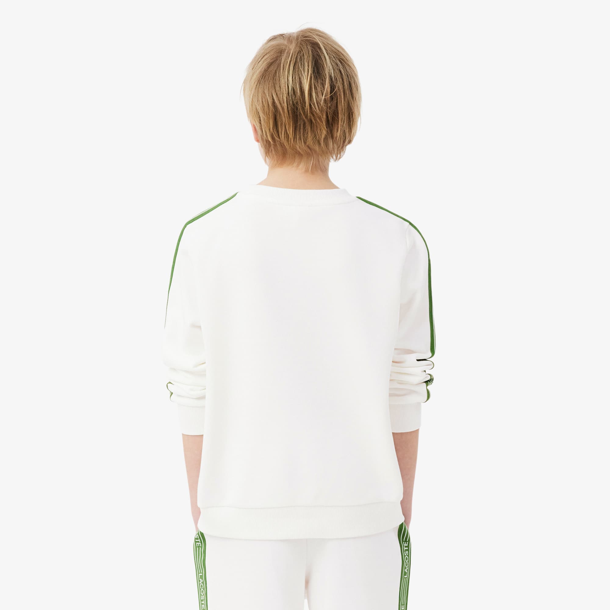 Thumbnail - Lacoste Sweatshirt aus Baumwolle mit Logostreifen - Weiß Size 11 - 14A