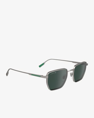 Rechteckige Metall-Sonnenbrille Retro