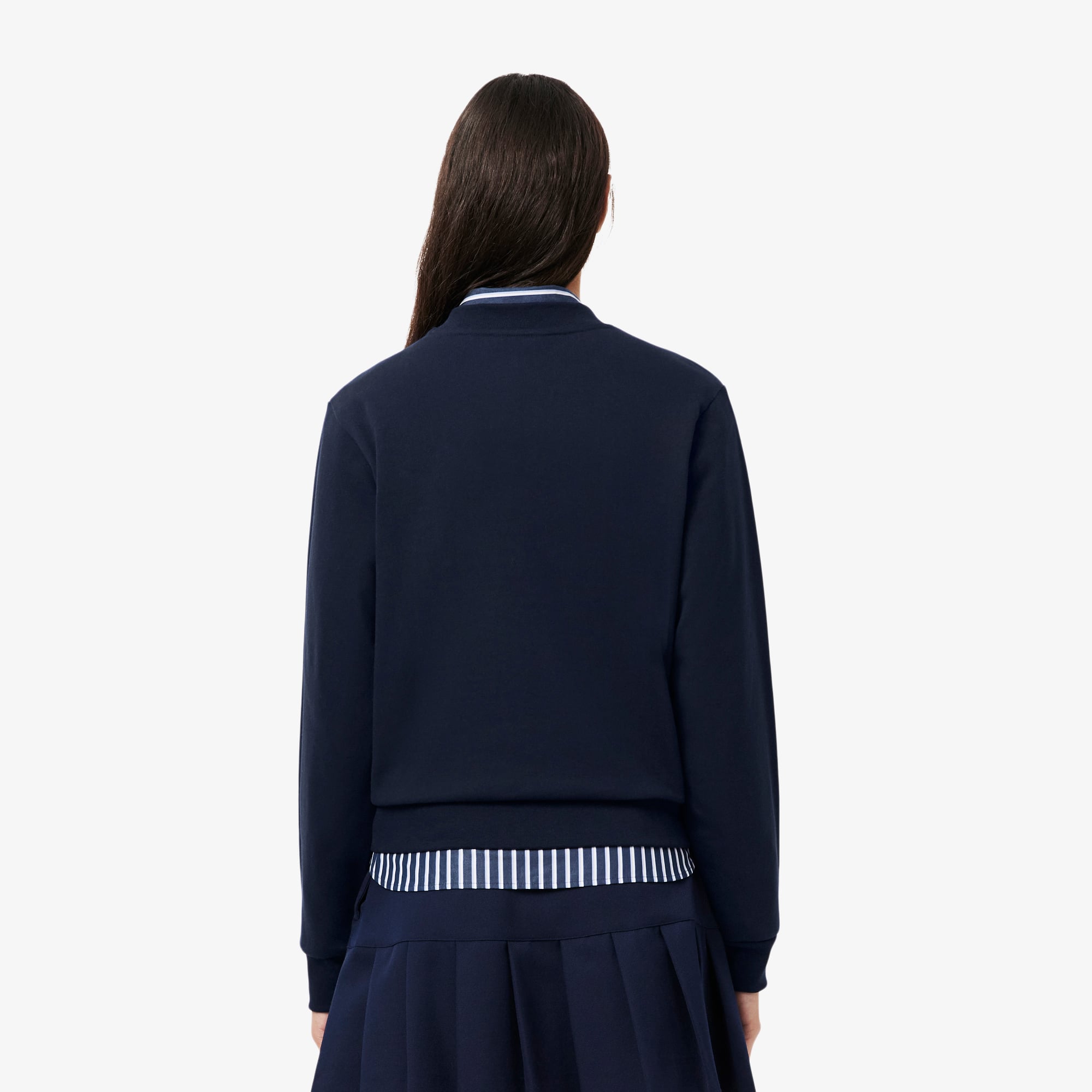 Thumbnail - Lacoste Relaxed Fit-Sweatshirt aus Fleece mit Rundhalsausschnitt - Navy Blau Size 36