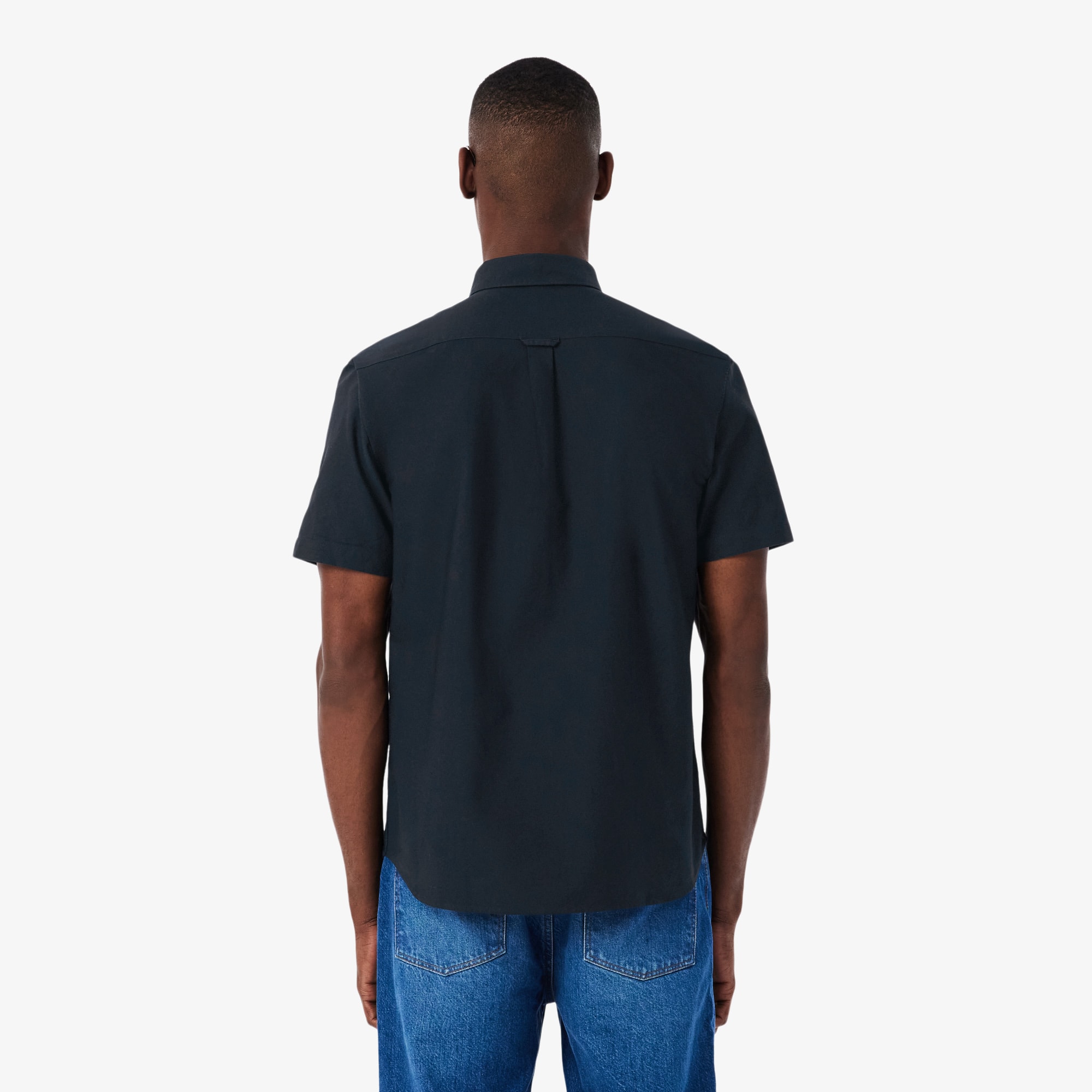 Thumbnail - Lacoste Kurzärmeliges Oxford-Hemd - Navy Blau Size 43