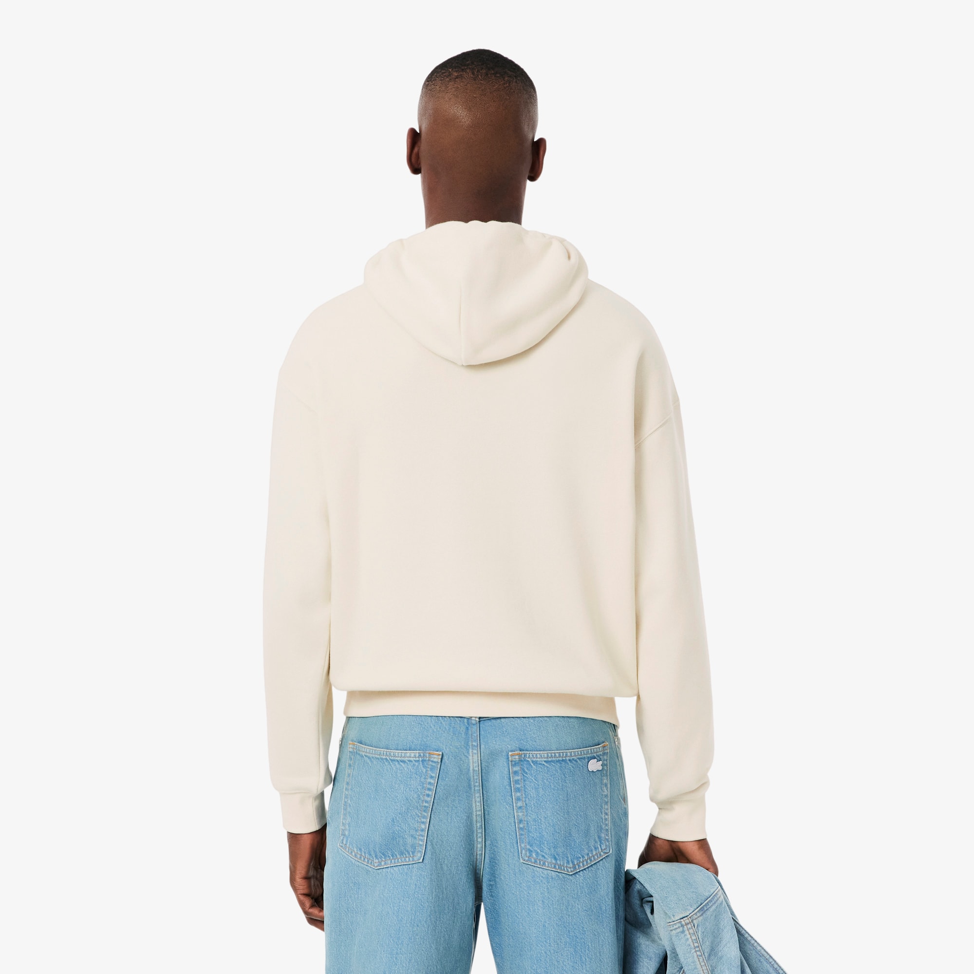 Thumbnail - Lacoste Loose Fit-Hoodie mit Stickerei - Creme Size 4XL
