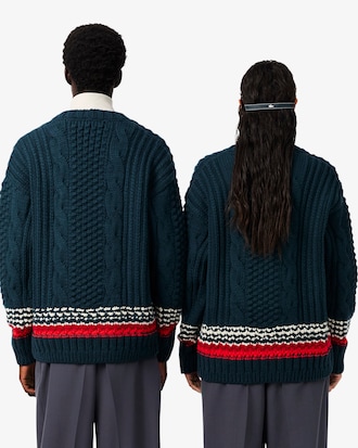 Runway Cardigan aus Wolle mit strukturierten Streifen