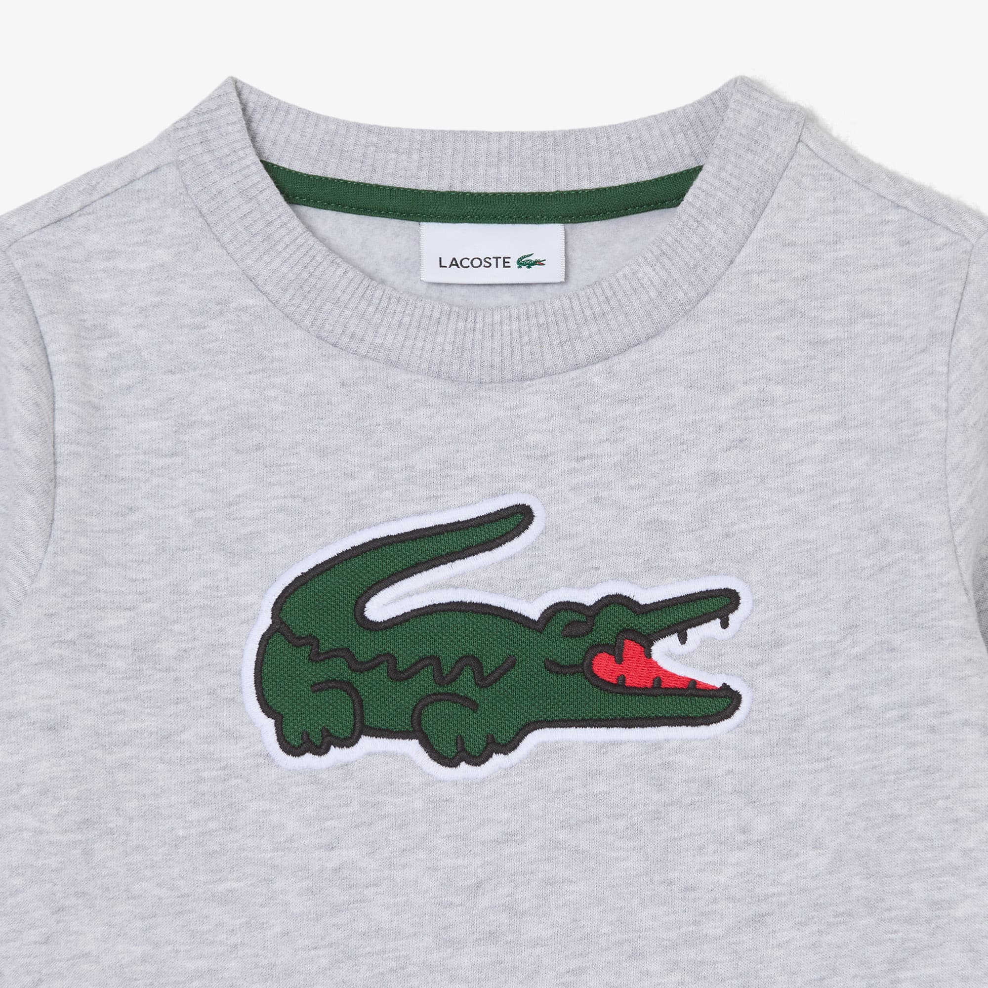 Thumbnail - Lacoste Sweatshirt aus Fleece mit Print - Heidekraut Grau Size 4 - 4A