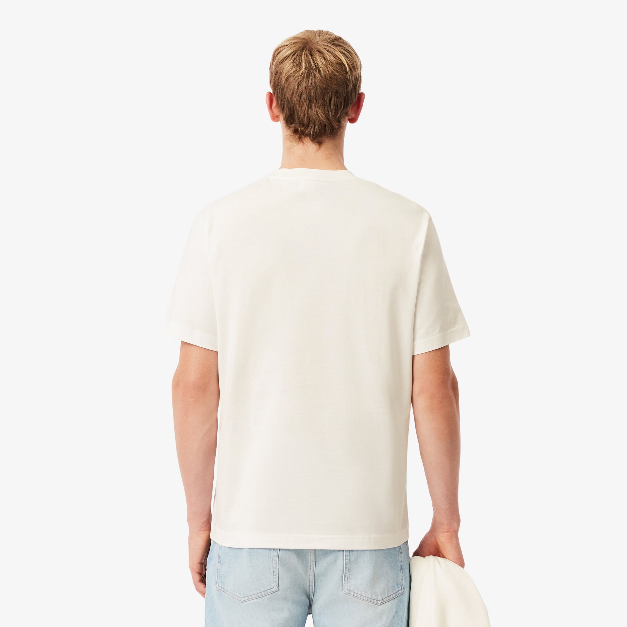 Thumbnail - Lacoste T-Shirt aus Baumwolle mit Badge - Weiß Size M