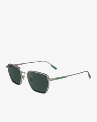 Rechteckige Metall-Sonnenbrille Retro