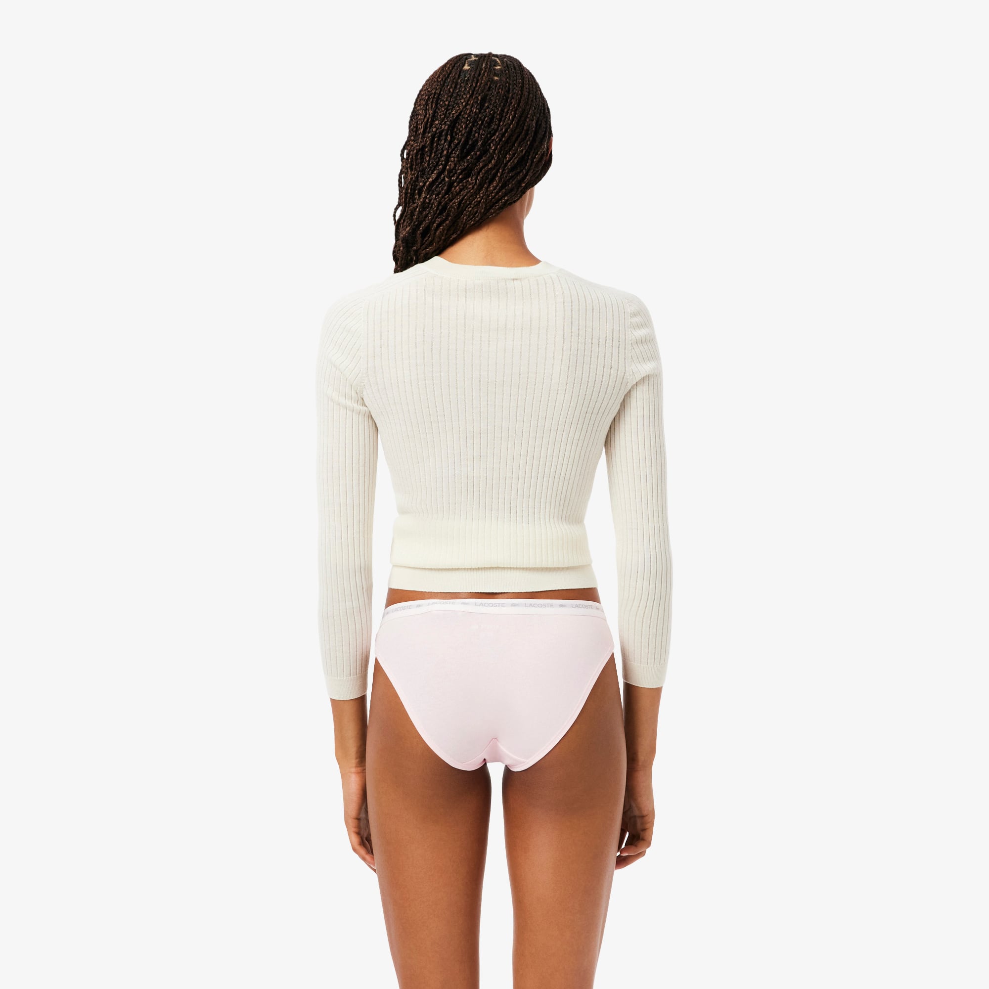 Thumbnail - Lacoste 3er-Pack Slips aus Stretch-Baumwolle - Hellrosa / Blau / Navy Blau Size M