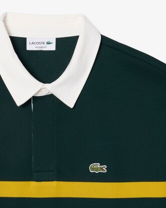 Relaxed Fit Striped Piqu&eacute; Rugby Polo Shirt