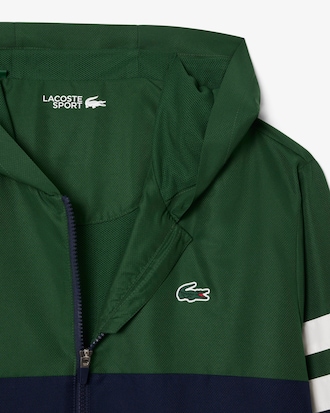 Wasserabweisende Tennisjacke mit Kapuze