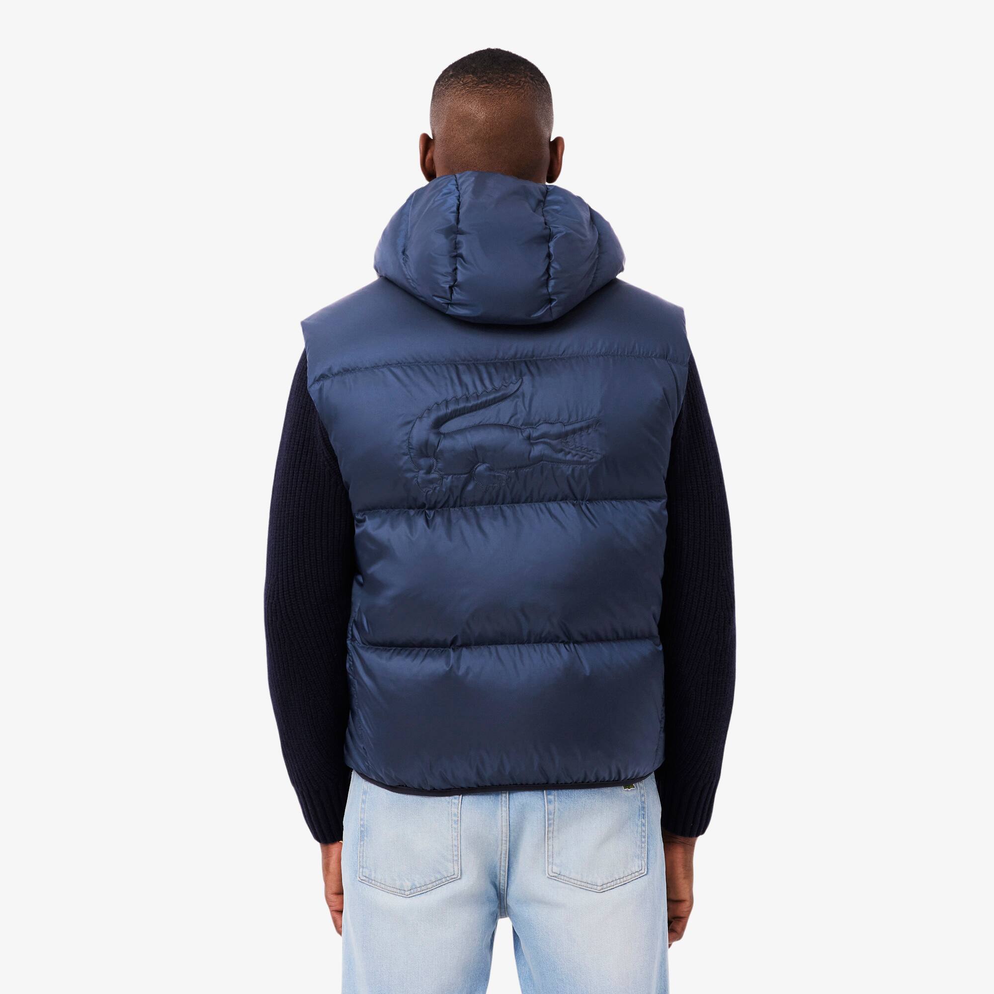 Thumbnail - Lacoste Kurze, wasserabweisende Puffer-Weste - Navy Blau Size 52 - M-L