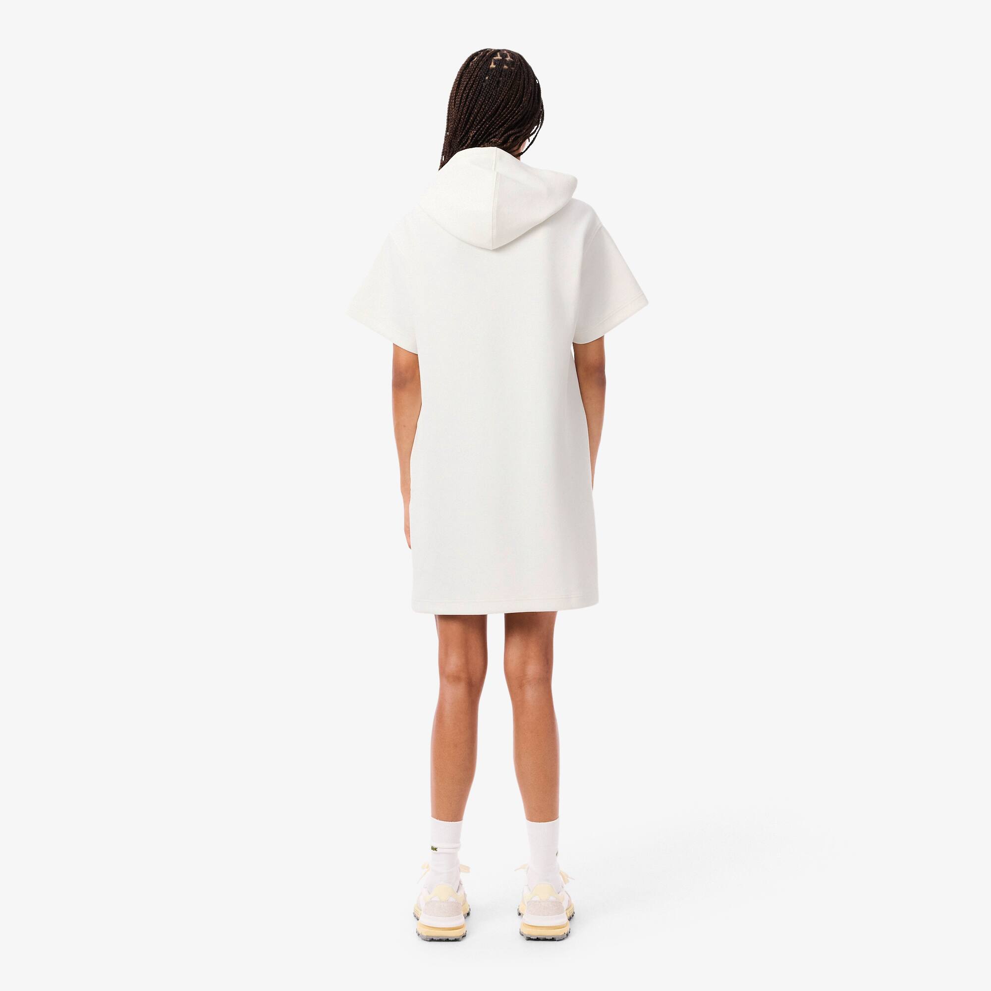 Thumbnail - Lacoste Kleid aus Piqué mit Kapuze - Weiß Size 36