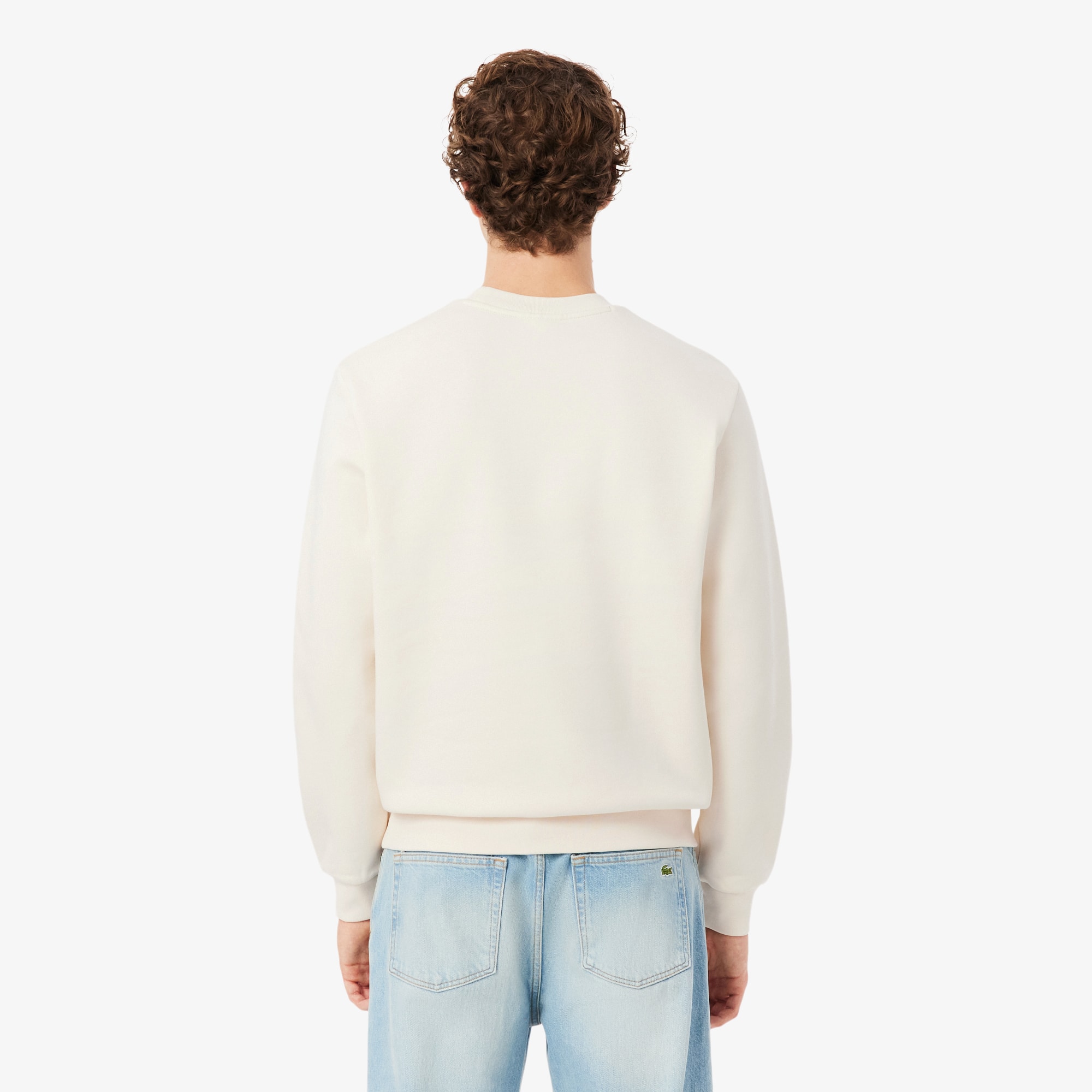 Thumbnail - Lacoste Sweatshirt aus Fleece mit Rundhalsausschnitt - Creme Size M