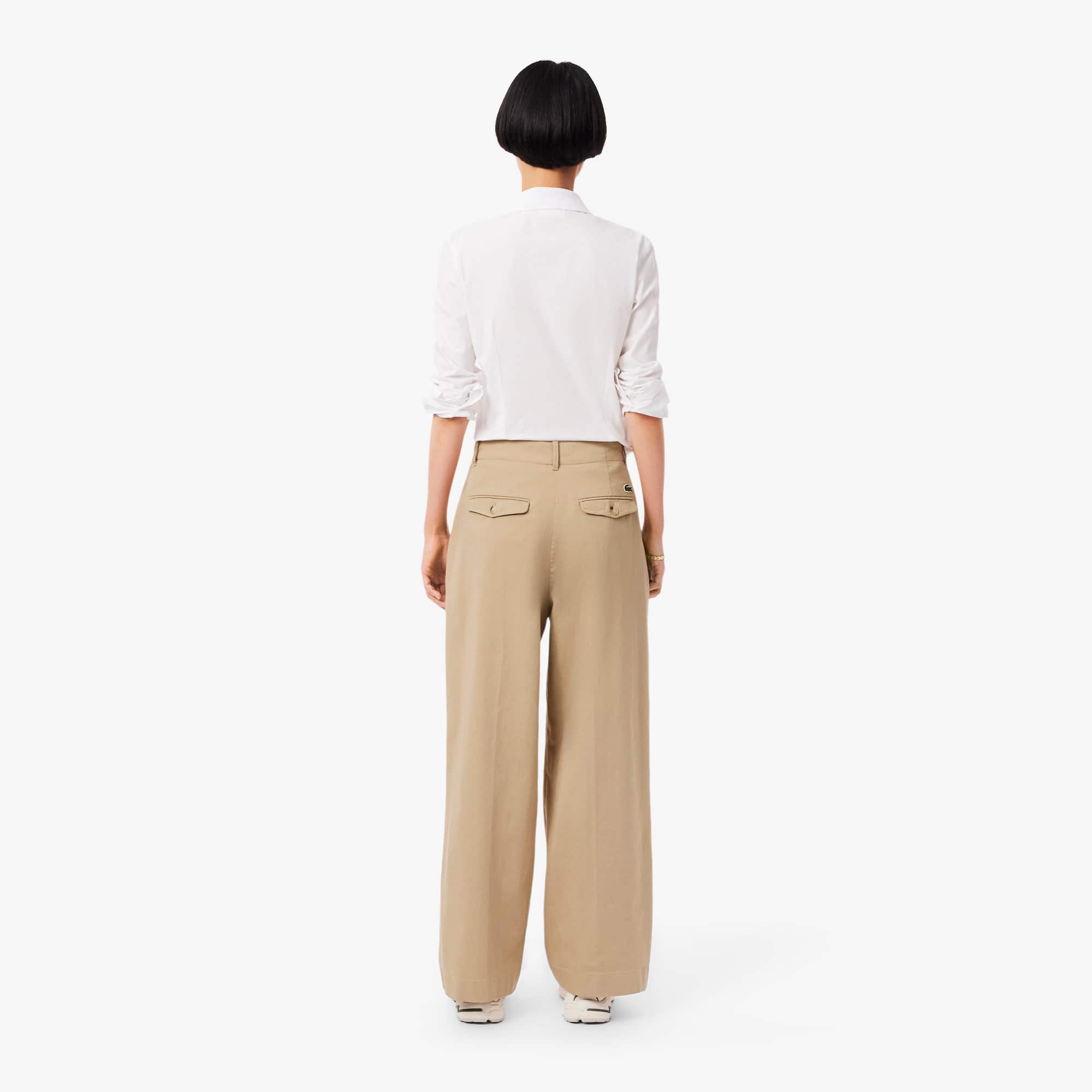 Thumbnail - Lacoste Weite Chinohose aus Stretch-Gabardine - Beige Size 40