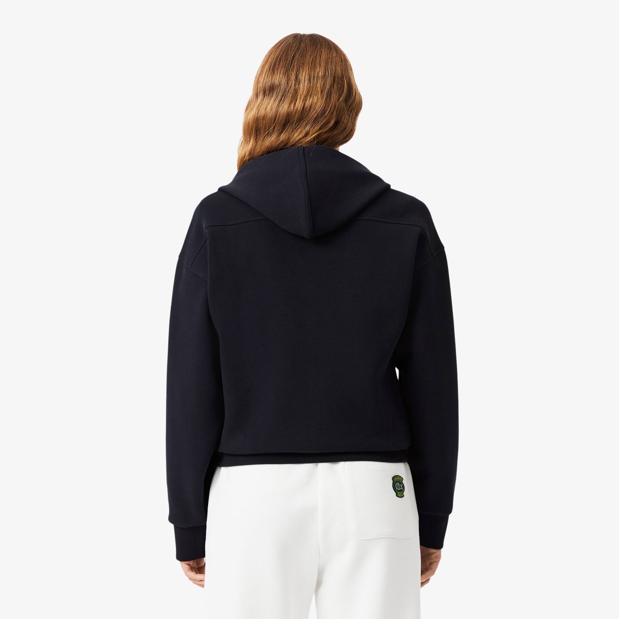 Thumbnail - Lacoste Hoodie aus Piqué mit Reißverschluss - Navy Blau Size 38