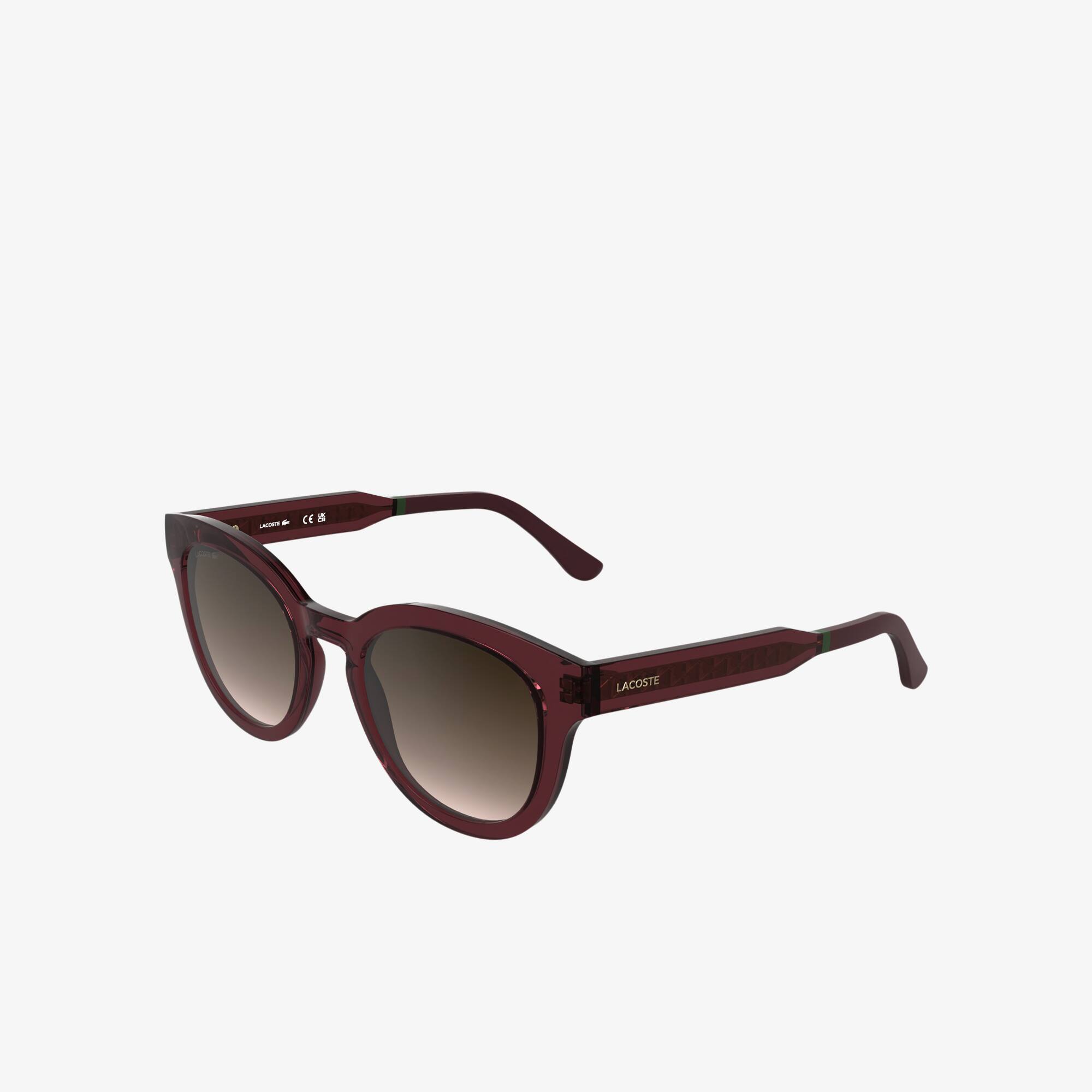 Thumbnail - Lacoste Ovale Brille mit Monogramm - TRANSPARENT BURGUNDY Size One Size