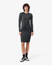 Slim Fit-Kleid mit langen &Auml;rmeln und Metallic-Optik