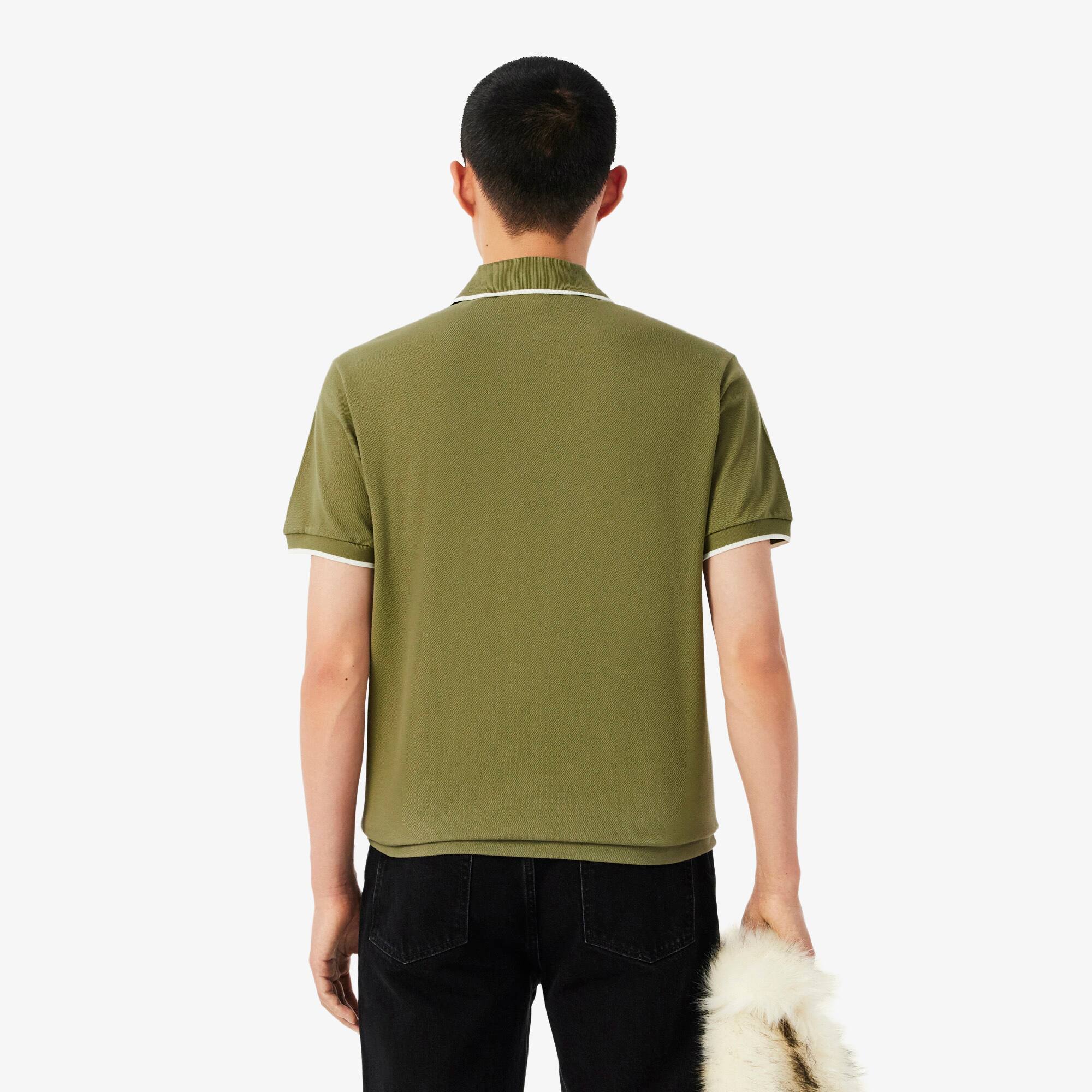 Thumbnail - Lacoste Classic Fit-Polohemd L.12.12 mit Akzent-Tasche - Grün / Weiß Size M