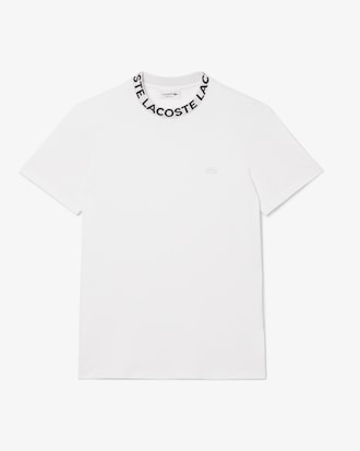 T-Shirt aus Piqu&eacute; mit Jacquard-Branding