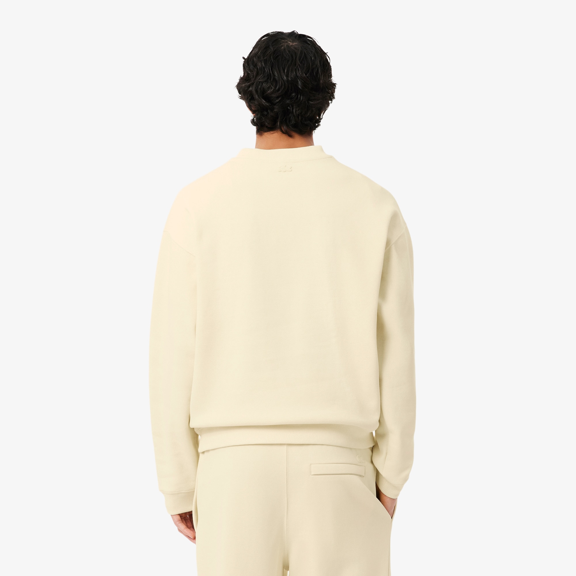 Thumbnail - Lacoste Sweatshirt aus doppelseitigem Piqué mit Badge - Lemon Beige Size XXL