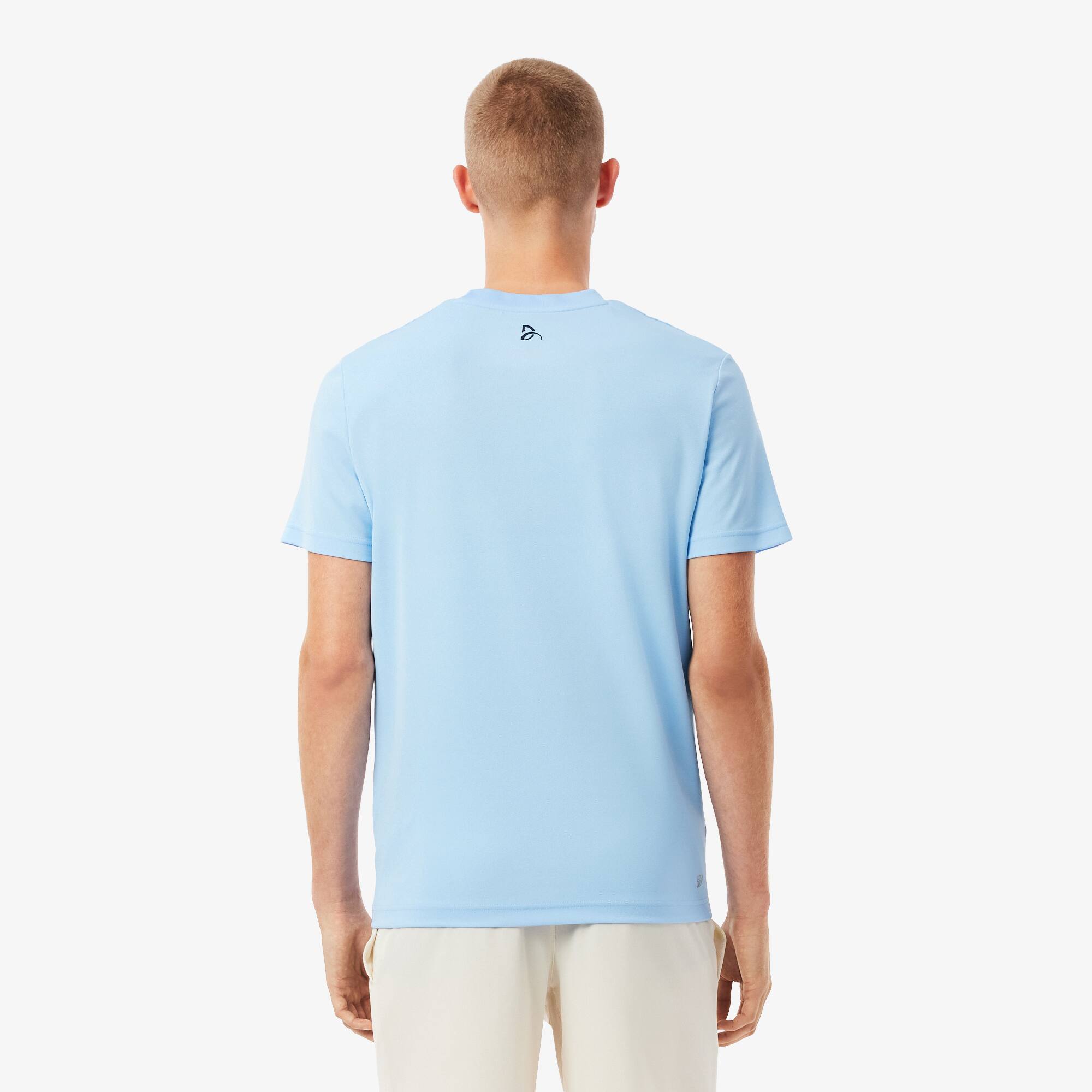 Thumbnail - Lacoste T-Shirt Lacoste Tennis x Novak Djokovic - Pastellblau Size L