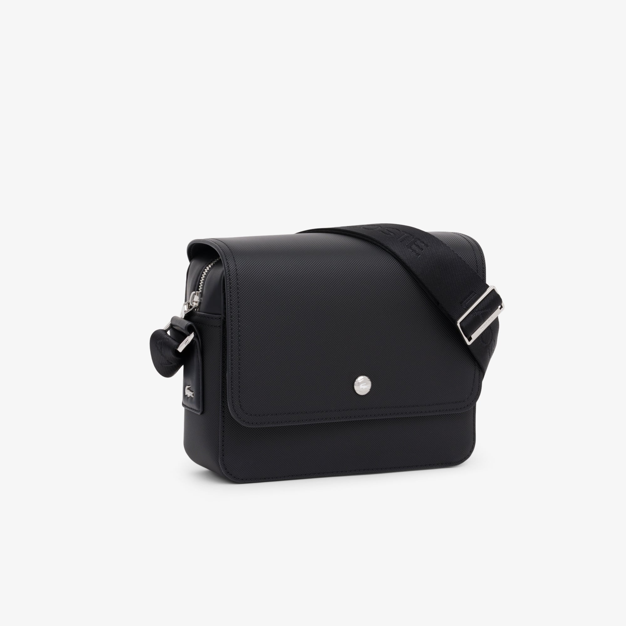 Thumbnail - Lacoste Kleine Kuriertasche Langon aus Petit Piqué - BLACK Size One Size