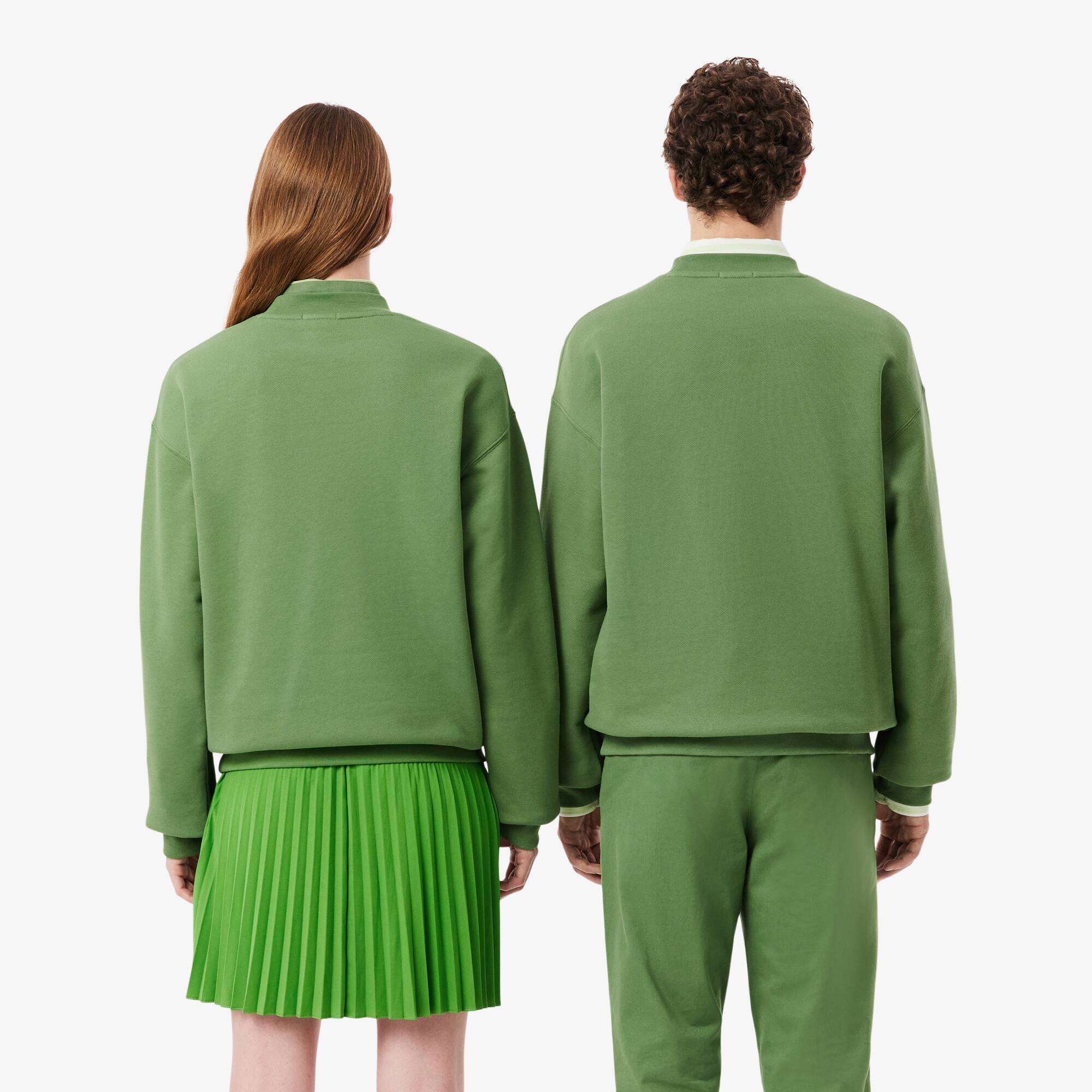 Thumbnail - Lacoste Loose Fit-Sweatshirt aus schwerem Fleece - Grün Size S