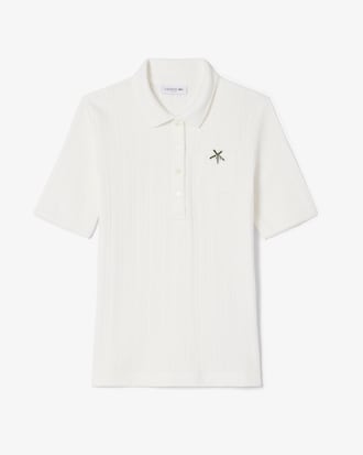 Slim Fit-Polohemd L.12.D aus Pointelle-Spitze