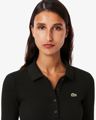 Slim Fit-Polohemd L.12.D aus gerippter Baumwolle