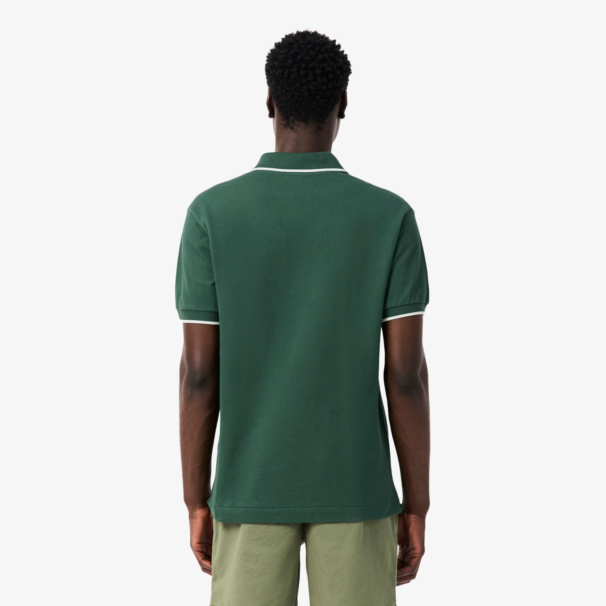 Thumbnail - Lacoste Classic Fit-Polohemd L.12.12 mit Akzent-Tasche - Grün / Weiß Size S