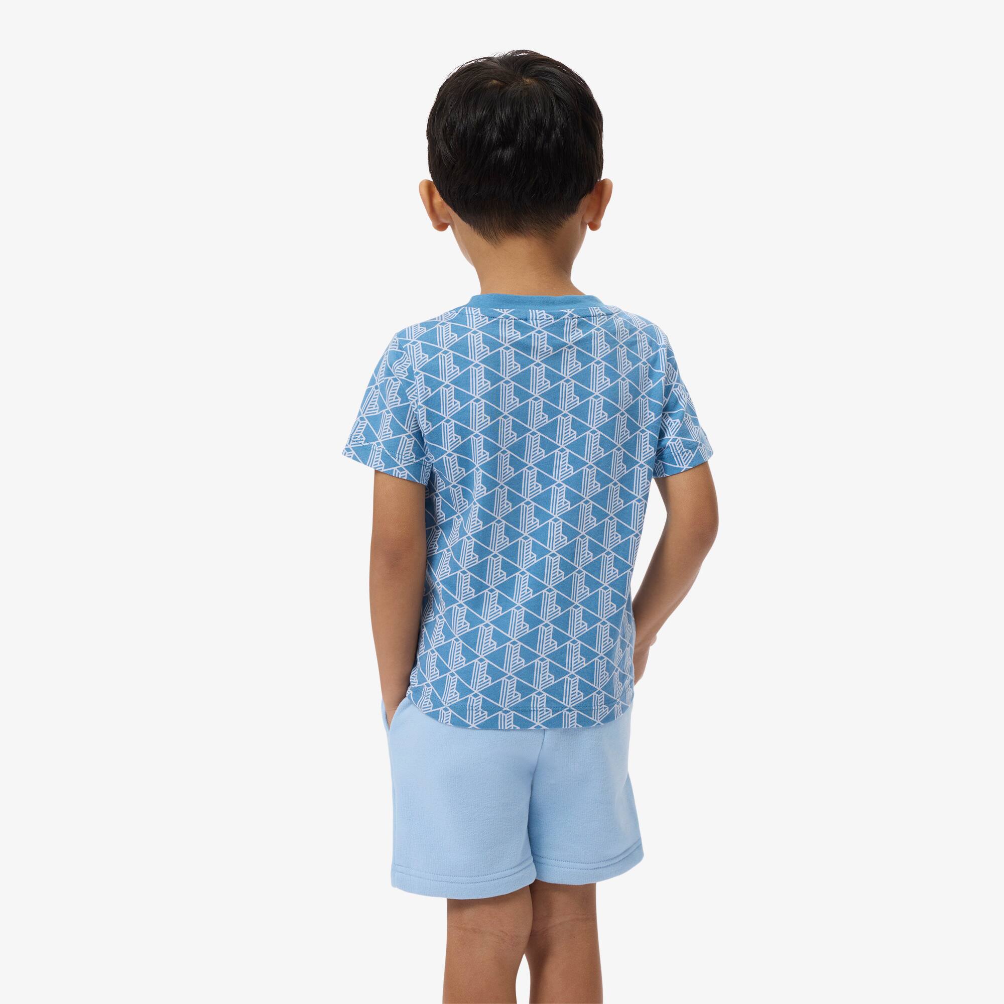 Thumbnail - Lacoste T-Shirt aus Baumwolle mit Monogramm - Bleu Size 2 - 2A