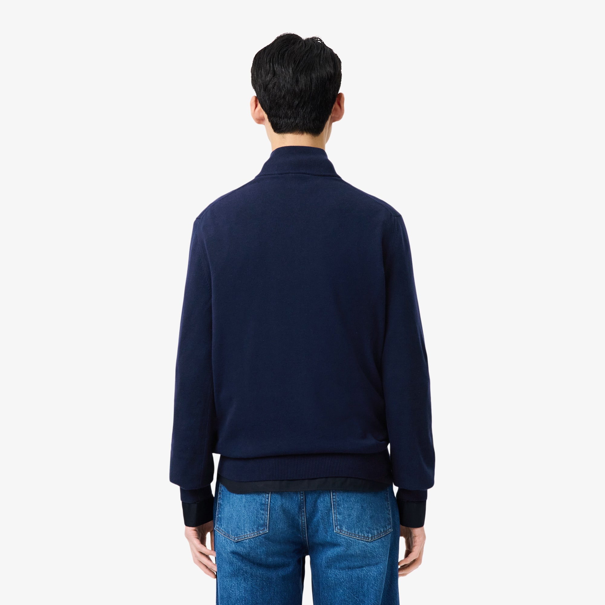Thumbnail - Lacoste Pullover aus Baumwolle mit Reißverschluss und hohem Kragen - Navy Blau Size 6 - XL