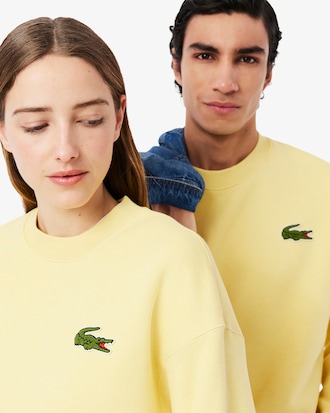 Loose Fit-Sweatshirt aus Fleece mit Akzent-Badge