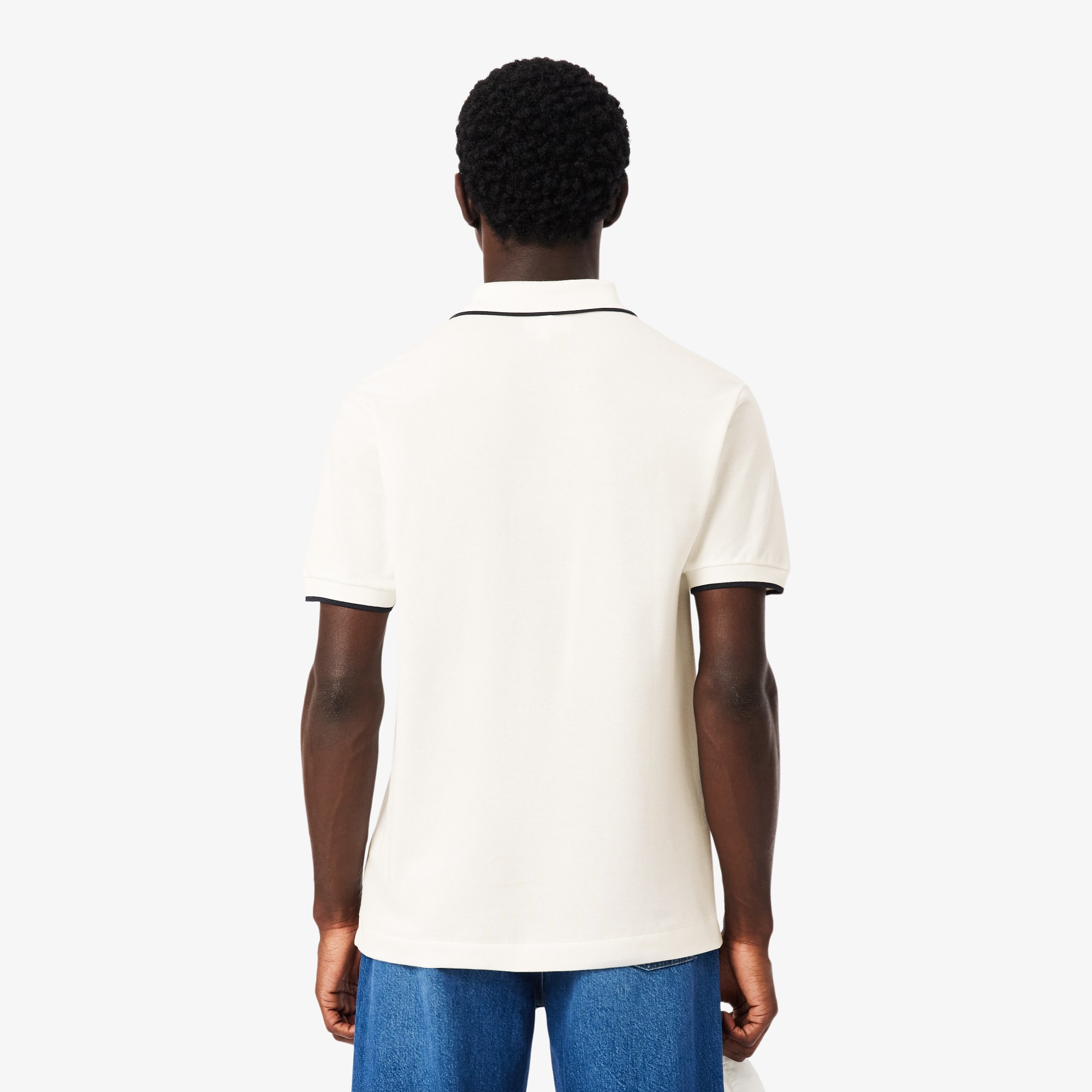 Thumbnail - Lacoste Classic Fit-Polohemd L.12.12 mit Akzent-Tasche - Weiß / Navy Blau Size M