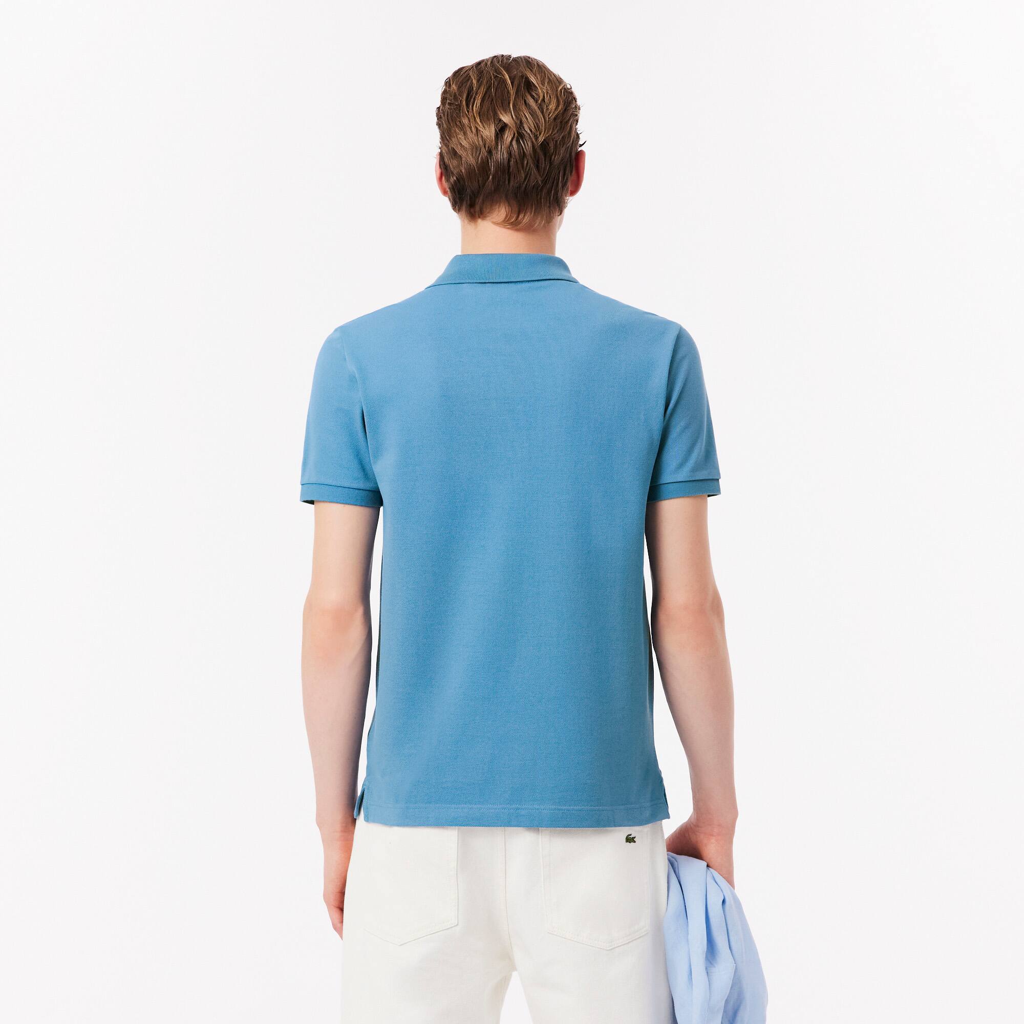 Thumbnail - Lacoste Slim Fit-Polohemd L.12.12 aus Piqué - Bleu Size S