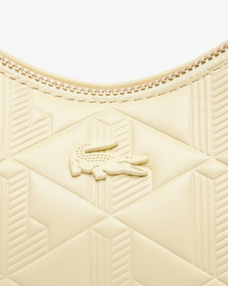 Halbmondf&ouml;rmige Tasche Maheki aus gepr&auml;gtem Leder