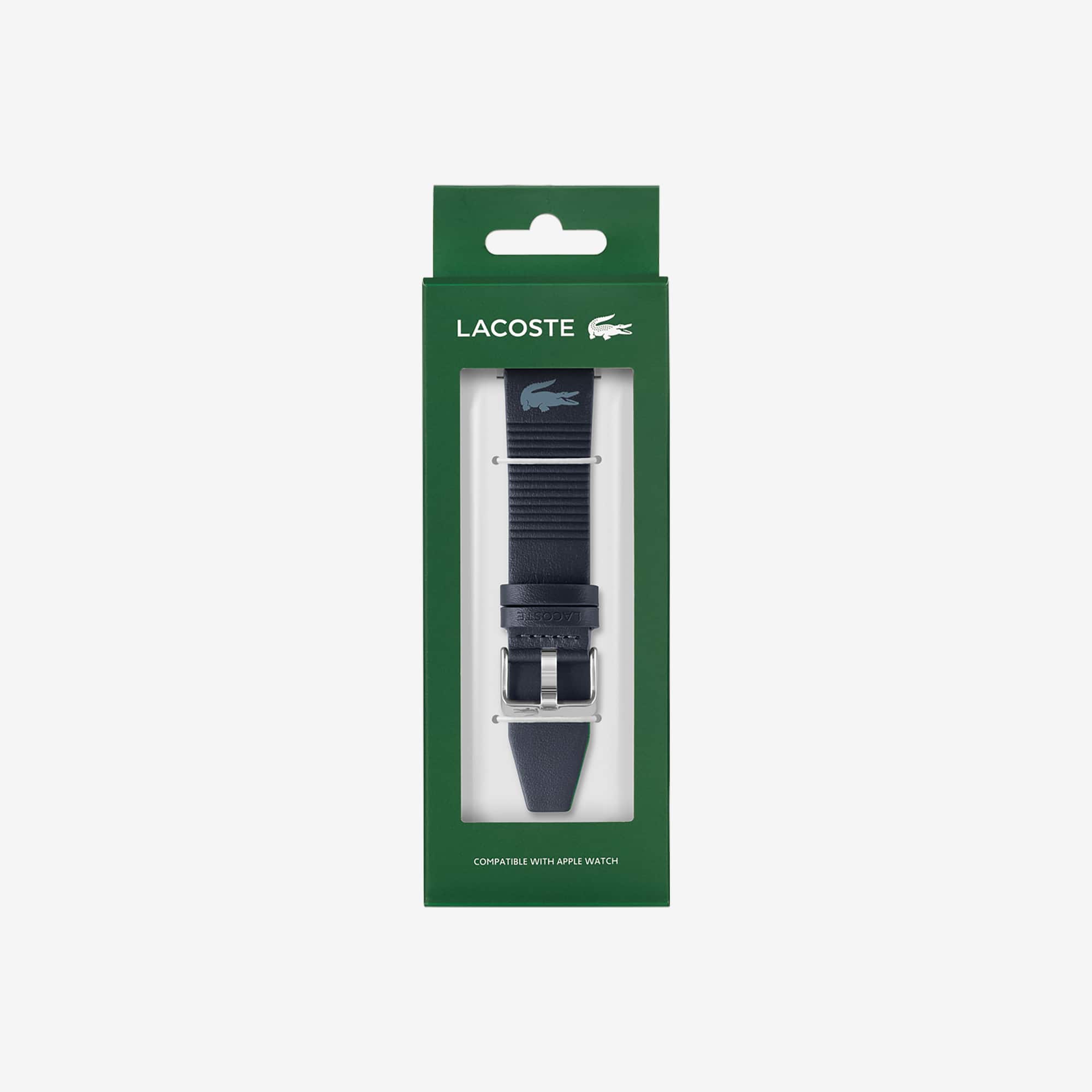 Thumbnail - Lacoste Unisex Lacoste Apple Watch-Lederband in blau - SANS COLORIS Size One Size