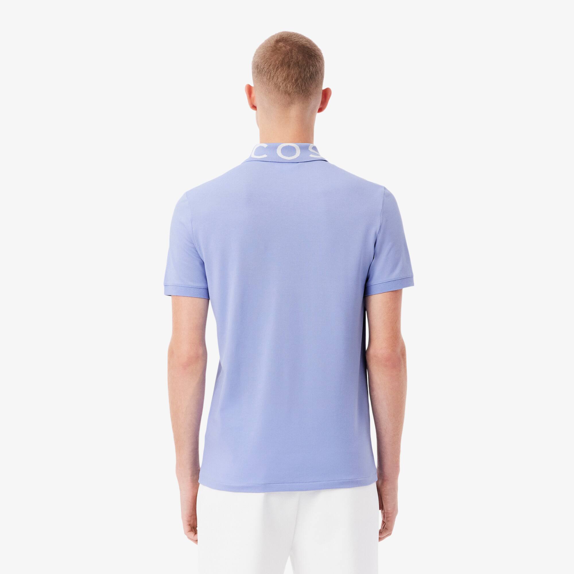 Thumbnail - Lacoste Slim Fit-Polohemd mit Branding aus Jacquard - Lila Size 4XL