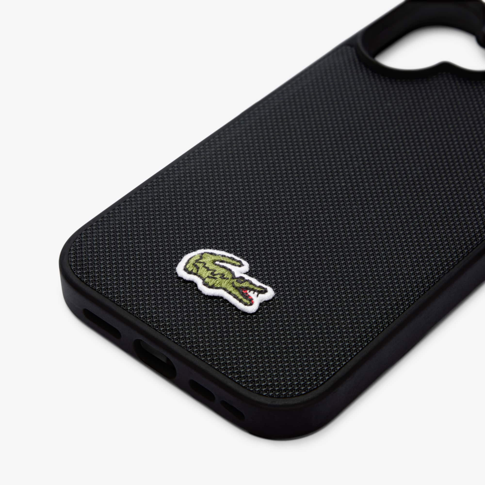 Thumbnail - Lacoste Hülle mit Petit Piqué-Prägung für iPhOne 16 - BLACK Size One Size