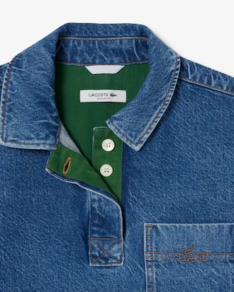 Oversized-Polohemd aus Denim