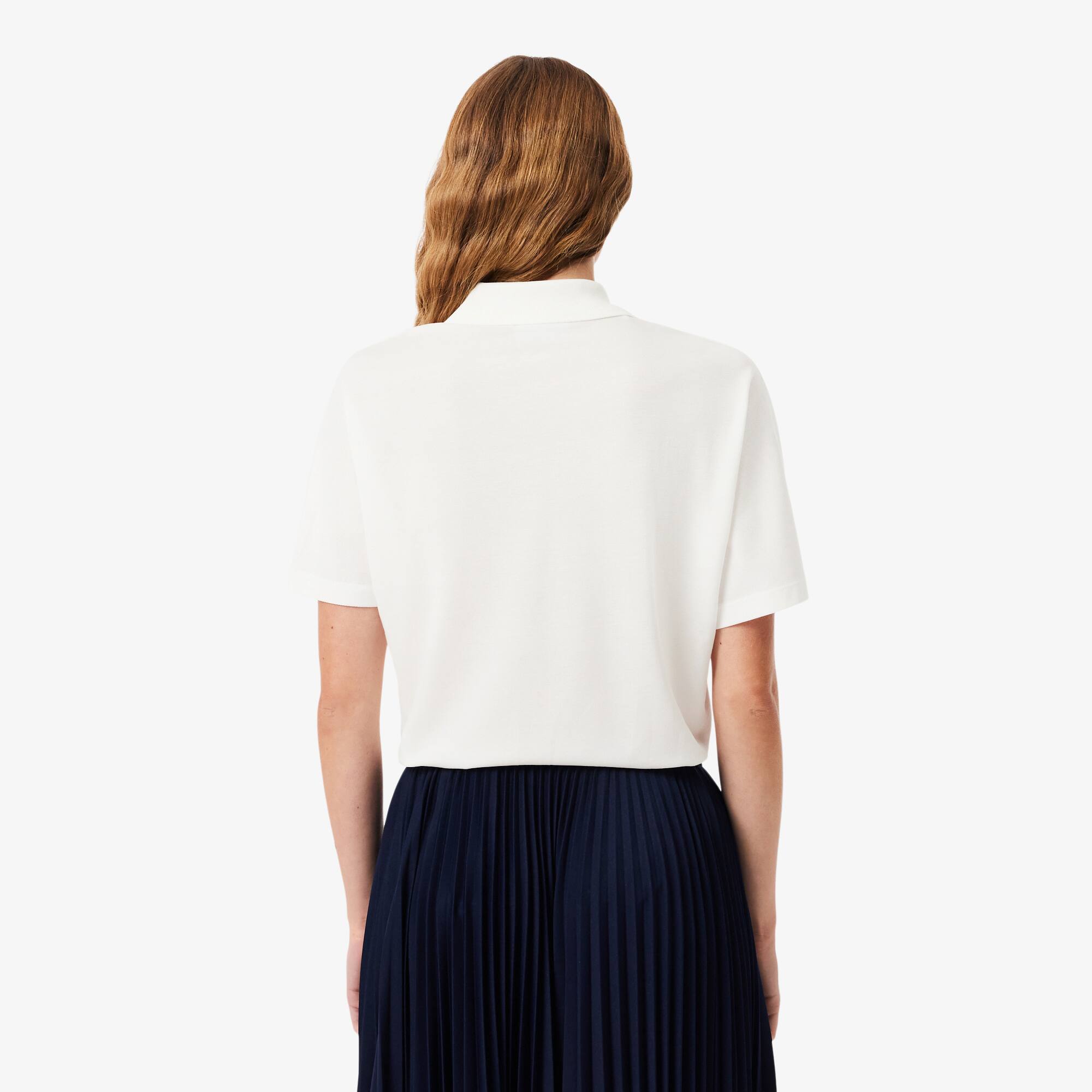 Thumbnail - Lacoste Fließendes Relaxed Fit-Polohemd aus Piqué - Weiß Size S