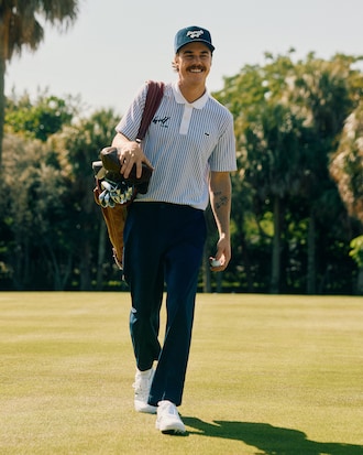 Bestickte Golf-Cap aus Cord